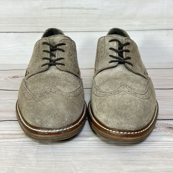 Mephisto Air Jet Derby Mens 8.5 Tan Brown Suede Wingtip Brogue Oxford Dress Shoe - Picture 8 of 14